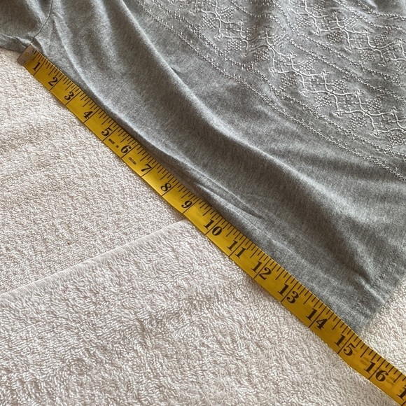 Ashley Judd blouse pullover long sleeve embroidered keyhole with tie size small - Picture 2 of 8